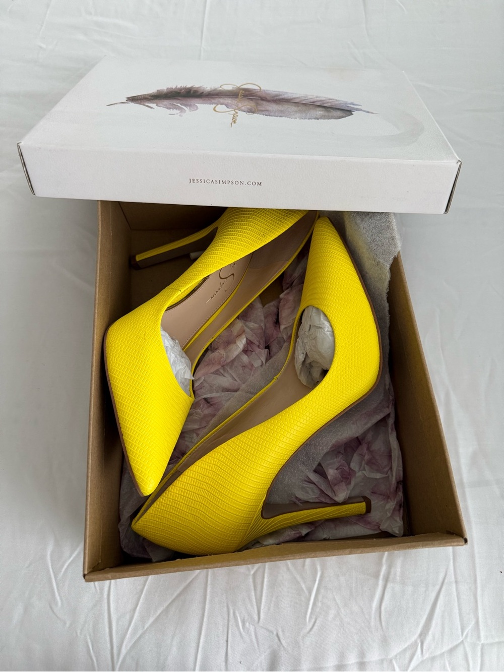 Jessica Simpson Bright Yellow Pointed-Toe Stiletto Pump - Picture 4 of 5